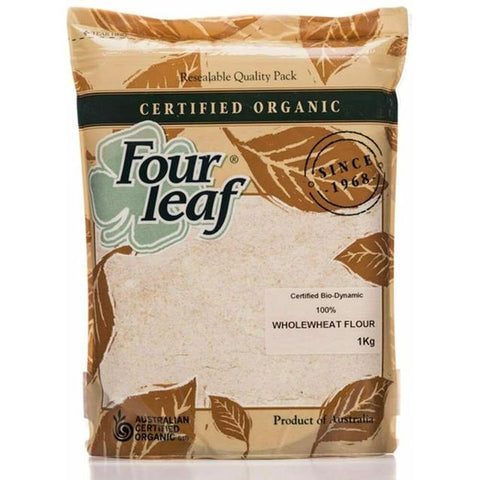 Four Leaf  Organic Flour - Wholewheat - 1kg - Australian