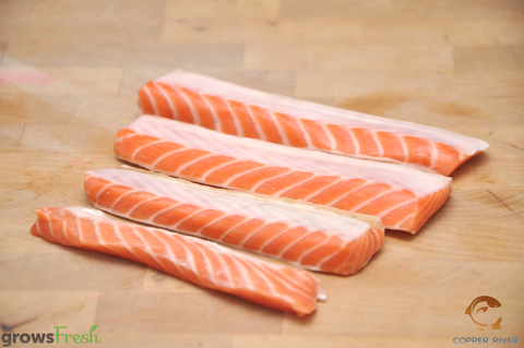 Copper River - Wild Alaska - King Salmon - Belly Strips - Frozen - Alaska USA